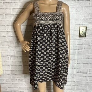 Ramona Rull vintage 70s cotton floral print sleeveless mini dress